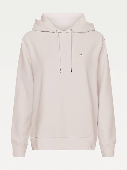 Ženske Tommy Hilfiger Organic Cotton Regular Fit Duks Hoodie Bež | TH968TJZ