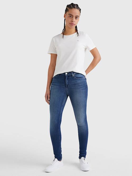 Ženske Tommy Hilfiger Organic Cotton Slim Fit Majice Bela | TH610EZU