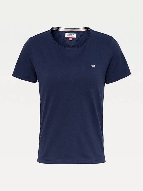 Ženske Tommy Hilfiger Organic Cotton Slim Fit Majice Plava | TH729OSB