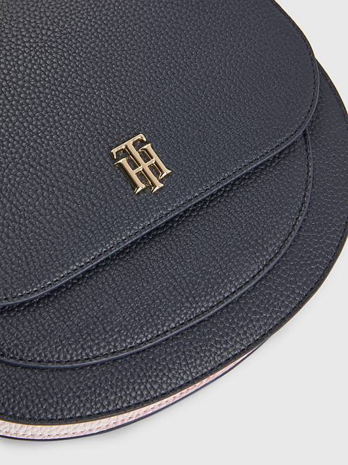 Ženske Tommy Hilfiger Pebble Grain Saddle Torbe Plava | TH013QOP