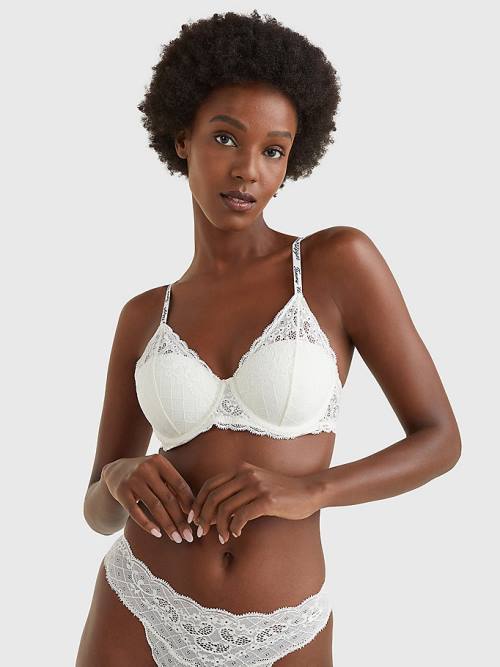 Ženske Tommy Hilfiger Prairie Lace Half Cup Triangle Bra Donji veš Bela | TH152TUE