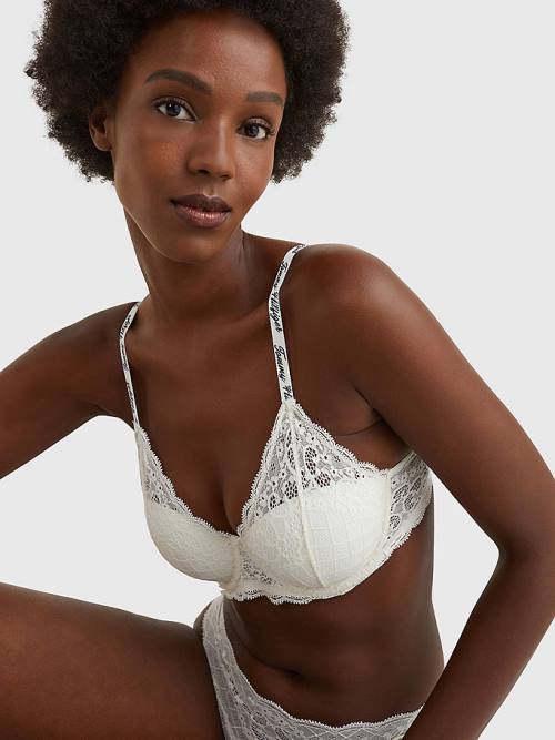 Ženske Tommy Hilfiger Prairie Lace Half Cup Triangle Bra Donji veš Bela | TH152TUE