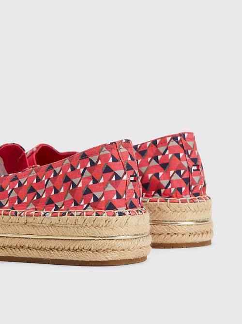 Ženske Tommy Hilfiger Printed Signature Logo Espadrilles Mokasine Roza | TH046QMP