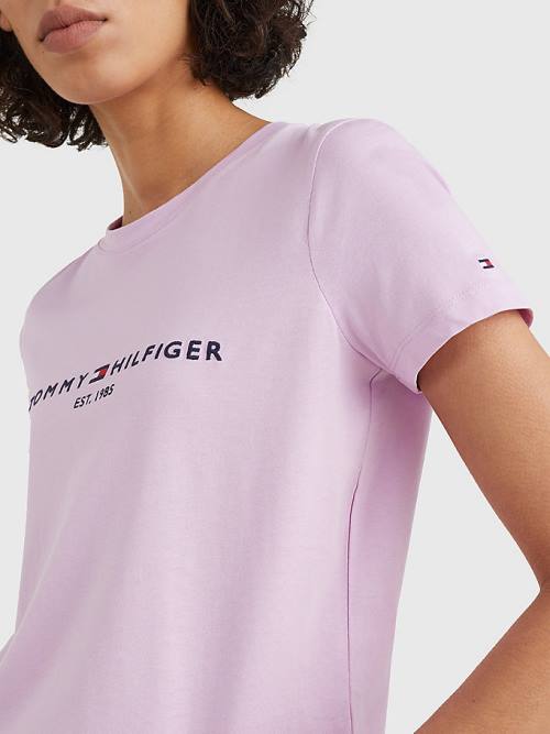 Ženske Tommy Hilfiger Pure Organic Cotton Logo Majice Ljubičasta | TH145VSL