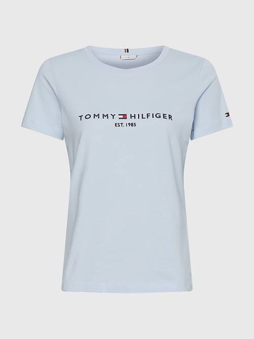 Ženske Tommy Hilfiger Pure Organic Cotton Logo Majice Plava | TH264PKT