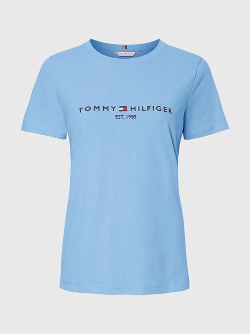 Ženske Tommy Hilfiger Pure Organic Cotton Logo Majice Plava | TH476RED