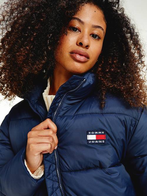 Ženske Tommy Hilfiger Recycled Nylon Puffer Jakna Plava | TH781ZRI