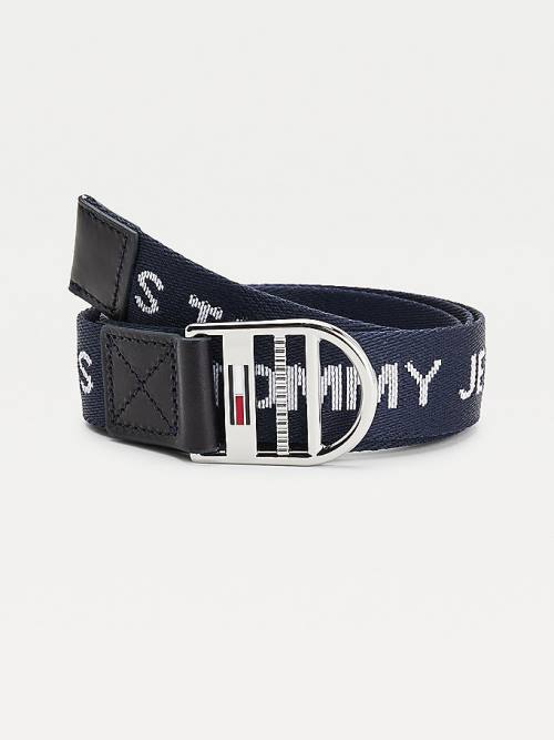 Ženske Tommy Hilfiger Recycled Repeat Logo Webbing Kaiševi Plava | TH985YJN