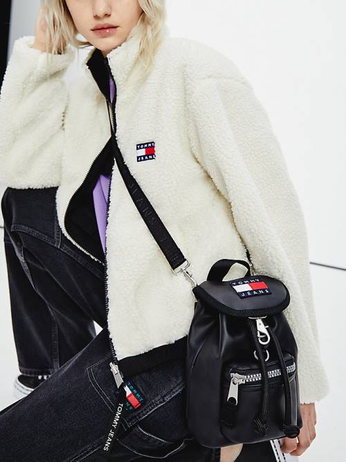 Ženske Tommy Hilfiger Recycled Reversible Sherpa Jakna Crna | TH410LBO