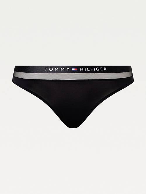 Ženske Tommy Hilfiger Regular Fit Mesh Thong Donji veš Crna | TH253JHS