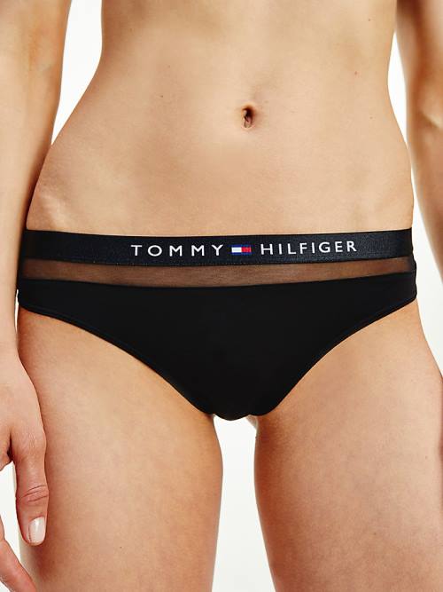 Ženske Tommy Hilfiger Regular Fit Mesh Thong Donji veš Crna | TH253JHS