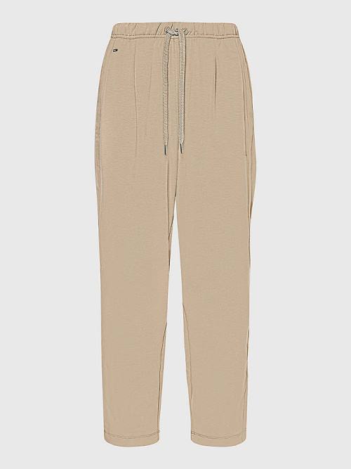 Ženske Tommy Hilfiger Relaxed Fit Drawstring Pantalone Bež | TH083IWJ