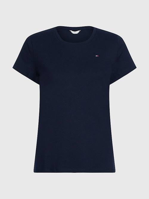 Ženske Tommy Hilfiger Round Neck Slim Fit Majice Plava | TH901HYG