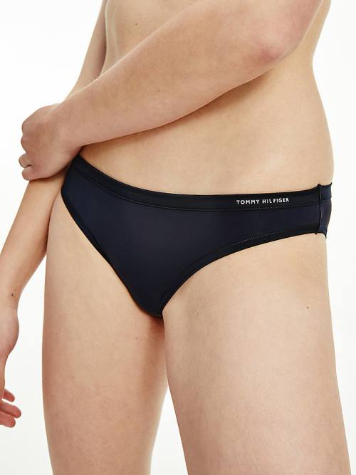 Ženske Tommy Hilfiger Satin Trim Bikini Briefs Donji veš Plava | TH184QEB