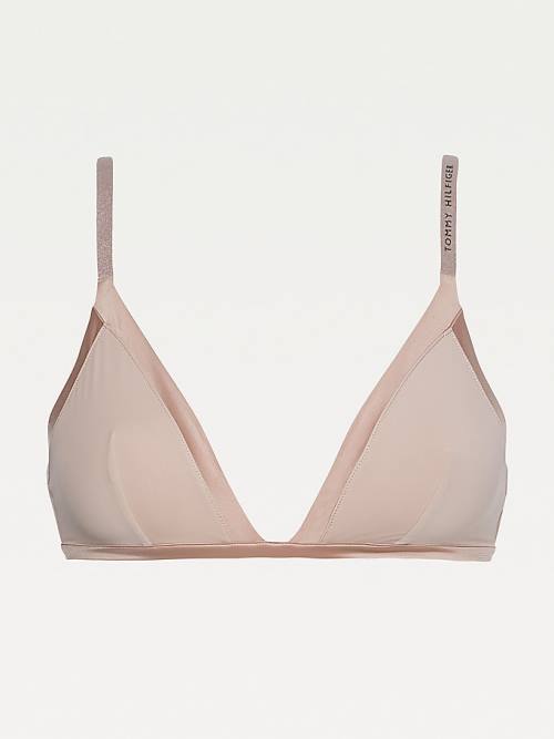 Ženske Tommy Hilfiger Satin Trim Triangle Bra Donji veš Bež | TH139MIX