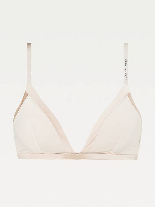 Ženske Tommy Hilfiger Satin Trim Triangle Bra Donji veš Bež | TH139MIX