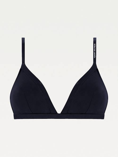 Ženske Tommy Hilfiger Satin Trim Triangle Bra Donji veš Plava | TH348DYA