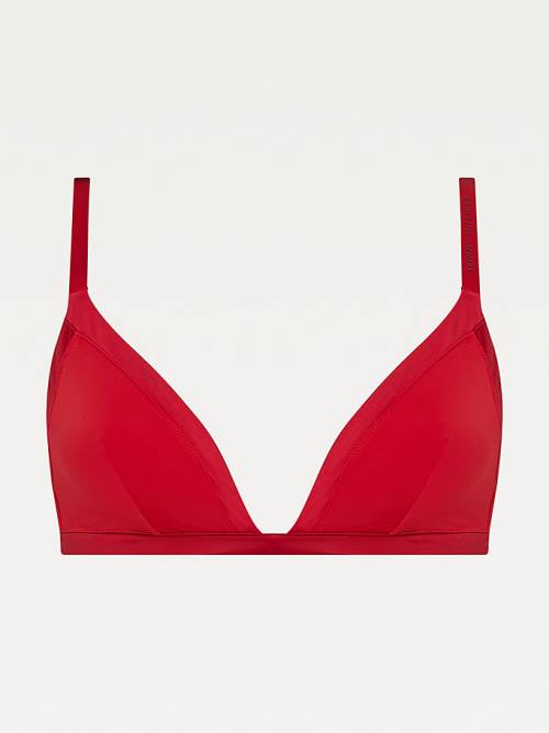 Ženske Tommy Hilfiger Satin Trim Triangle Bra Donji veš Crveni | TH421JCM