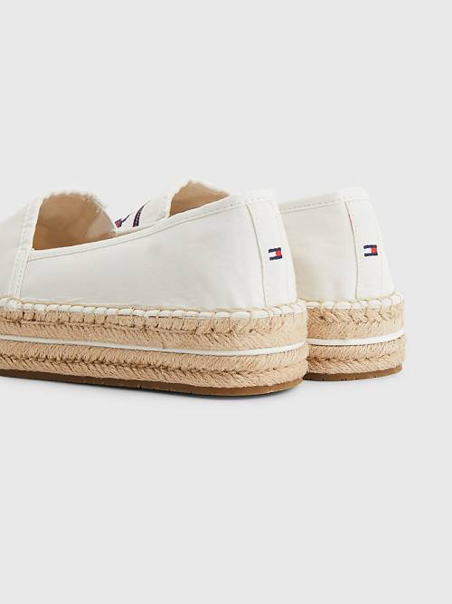 Ženske Tommy Hilfiger Signature Logo Espadrilles Mokasine Bela | TH268FSE