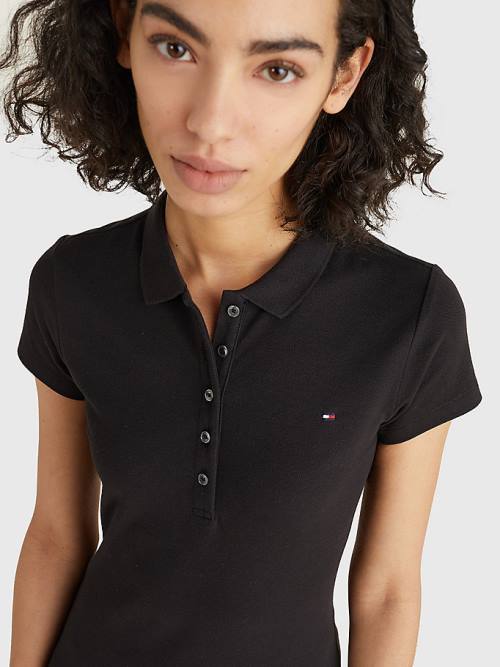 Ženske Tommy Hilfiger Slim Fit Polo Haljine Crna | TH380SBQ