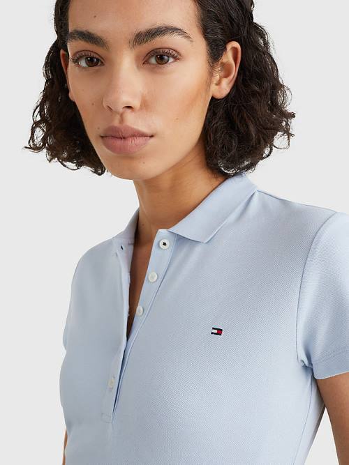 Ženske Tommy Hilfiger Slim Fit Polo Majice Plava | TH257HNC