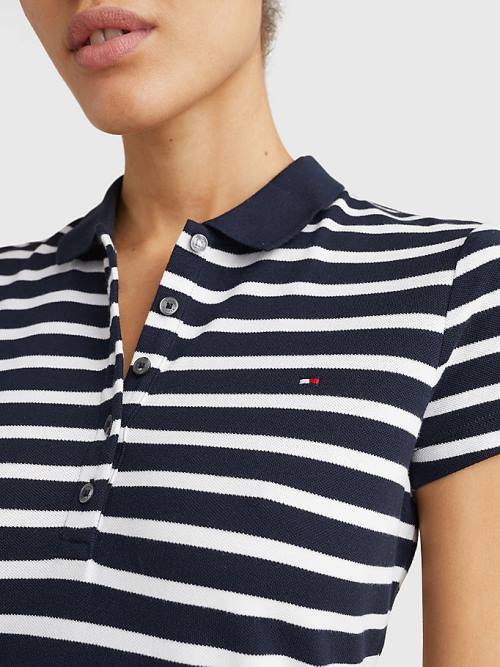 Ženske Tommy Hilfiger Slim Fit Stripe Polo Haljine Plava | TH135GJX