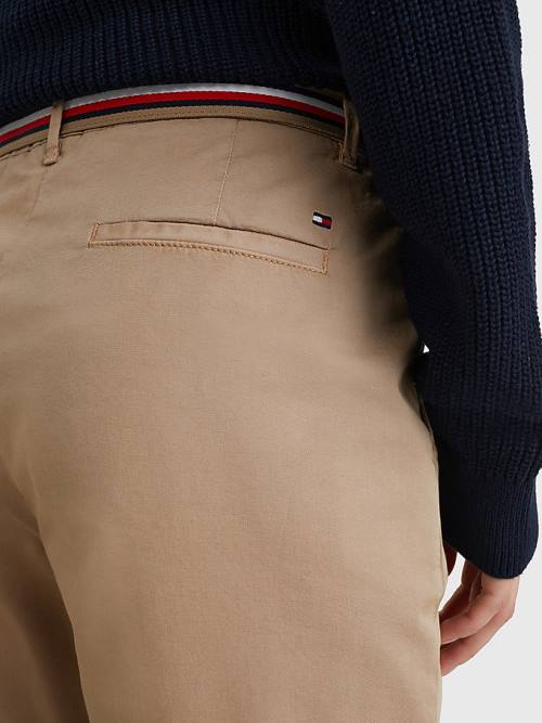 Ženske Tommy Hilfiger Slim Signature Belt Chinos Pantalone Bež | TH706XAP