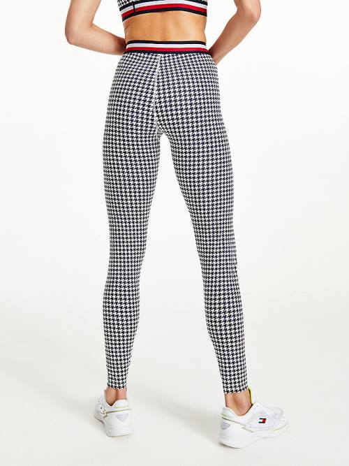 Ženske Tommy Hilfiger Sport Full Length Houndstooth Helanke Crna | TH861YHG