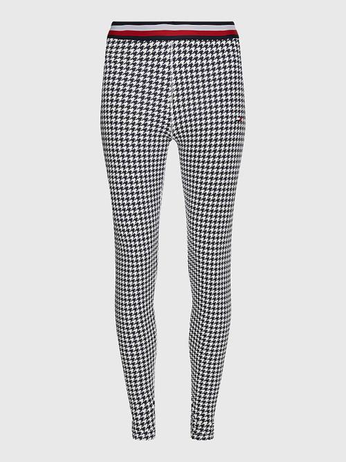 Ženske Tommy Hilfiger Sport Full Length Houndstooth Helanke Crna | TH861YHG