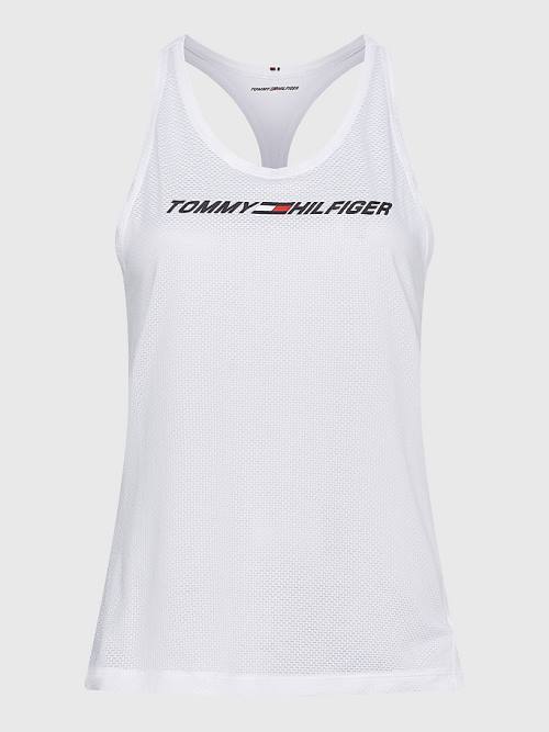 Ženske Tommy Hilfiger Sport Mesh Tank Top Majice Bela | TH312DOC