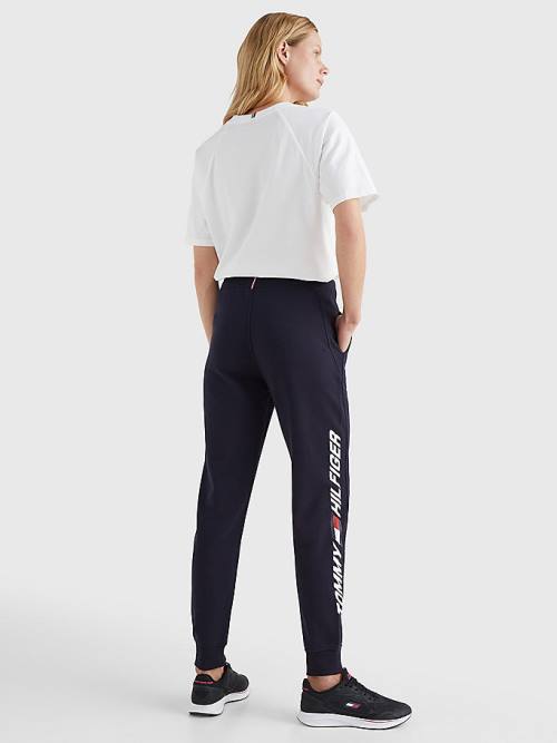 Ženske Tommy Hilfiger Sport Organic Cotton Regular Fit Joggers Pantalone Plava | TH124MWL