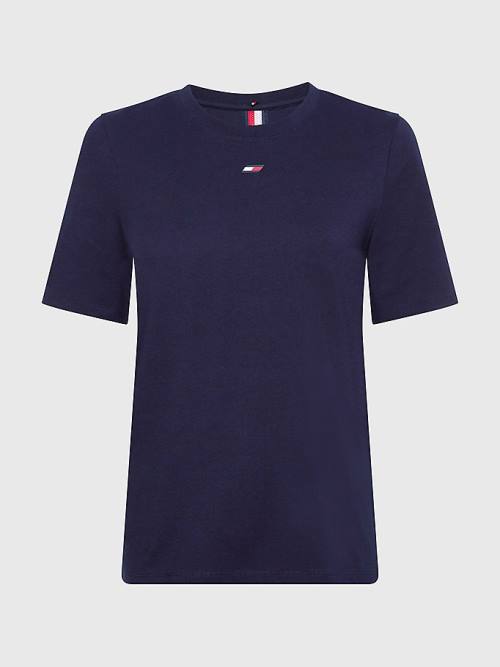 Ženske Tommy Hilfiger Sport Organic Cotton Majice Plava | TH542SFJ