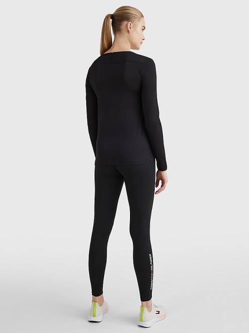 Ženske Tommy Hilfiger Sport Performance Graphic Long Sleeve Majice Crna | TH524TLV