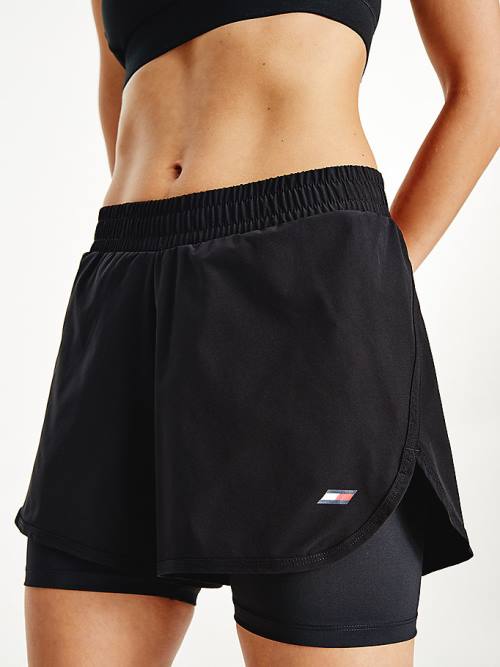 Ženske Tommy Hilfiger Sport Performance 2-in-1 Šortsevi Crna | TH615AIC