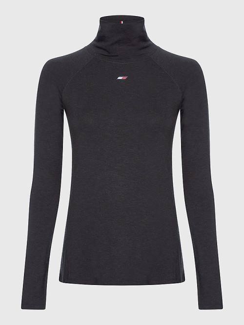 Ženske Tommy Hilfiger Sport Performance Merino Long Sleeve Majice Crna | TH650XMF