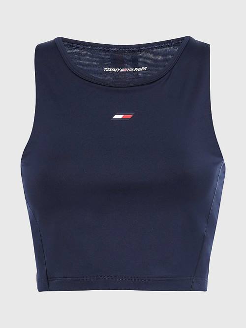 Ženske Tommy Hilfiger Sport Performance Crop Tank Top Donji veš Plava | TH829KXL