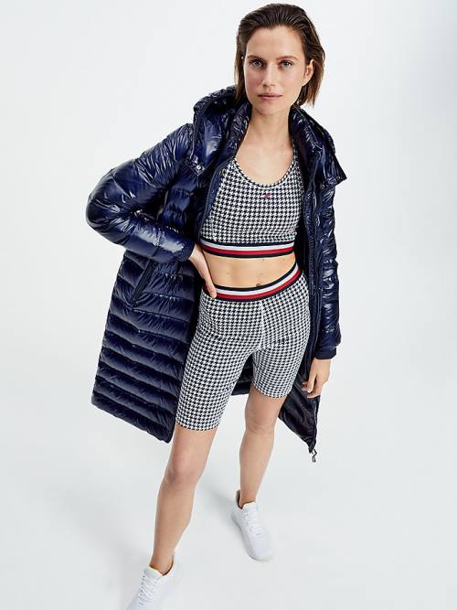 Ženske Tommy Hilfiger Sport Signature Houndstooth Check Šortsevi Crna | TH247NLF