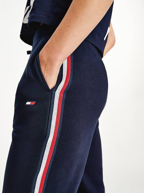 Ženske Tommy Hilfiger Sport Signature Tape Regular Fit Joggers Pantalone Plava | TH928JDW