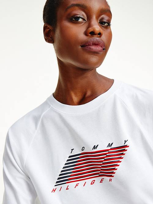 Ženske Tommy Hilfiger Sport TH Cool Organic Cotton Majice Bela | TH361NHU