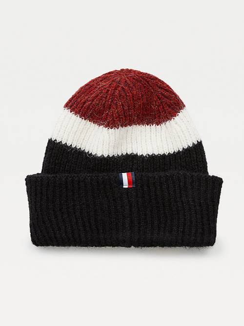 Ženske Tommy Hilfiger Stripe Rib-Knit Beanie Kape Plava | TH107RQW