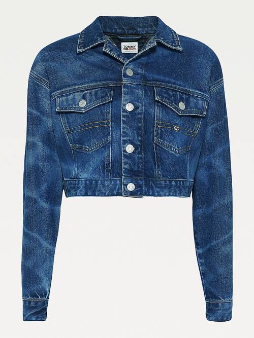 Ženske Tommy Hilfiger Swimming Pool Wash Stretch Denim Jakna Denim Plava | TH531GFX