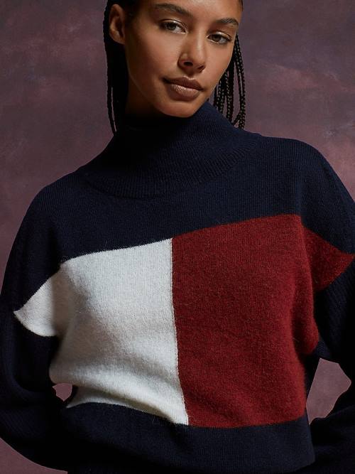 Ženske Tommy Hilfiger TH Collection Flag Icon Relaxed Jumper Haljine Plava | TH643QLD