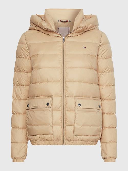 Ženske Tommy Hilfiger TH Protect Hooded Padded Jakna Bež | TH049VTU