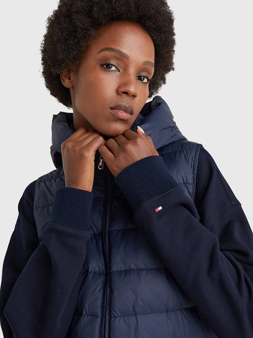 Ženske Tommy Hilfiger TH Protect Hooded Padded Vest Kaputi Plava | TH156JIP