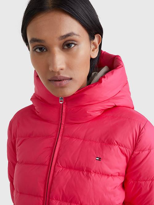 Ženske Tommy Hilfiger TH Protect Hooded Padded Jakna Roza | TH297AMU