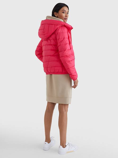 Ženske Tommy Hilfiger TH Protect Hooded Padded Jakna Roza | TH297AMU