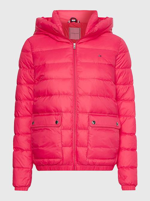 Ženske Tommy Hilfiger TH Protect Hooded Padded Jakna Roza | TH297AMU