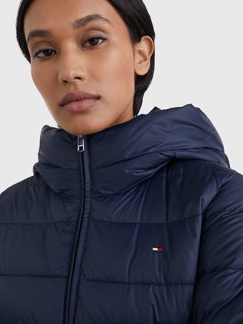 Ženske Tommy Hilfiger TH Protect Hooded Padded Jakna Plava | TH578MPT