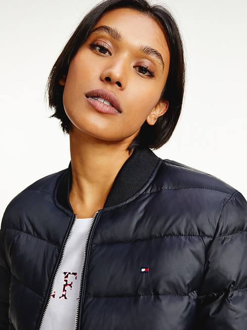 Ženske Tommy Hilfiger TH Protect Lightweight Filled Bomber Jakna Crna | TH541XDF