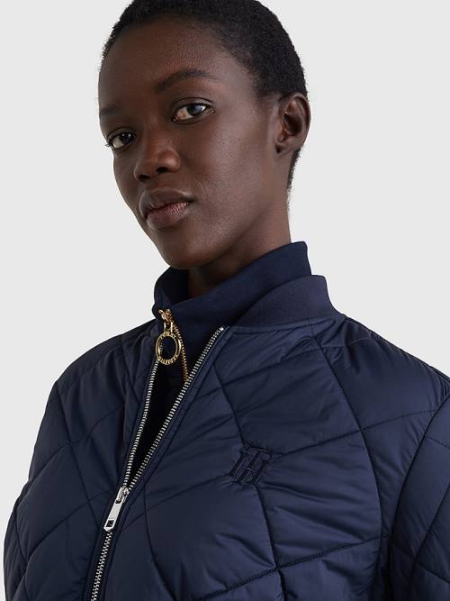 Ženske Tommy Hilfiger TH Protect Quilted Bomber Jakna Plava | TH374UHE